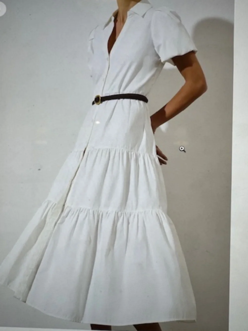 Like new- Worn ONCE! EUC Brochu Walker $348 Havana Dress in Ivory, Medium - Picture 4 of 6